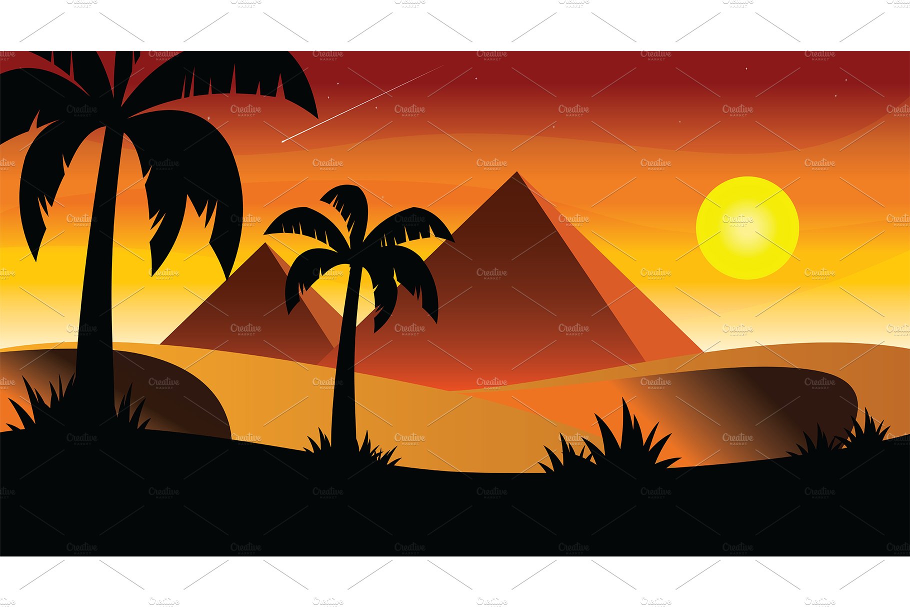 Egypt Sunset With Palm Trees cover image.