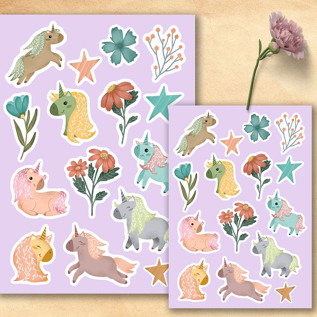 Unicorn sticker pack preview image.
