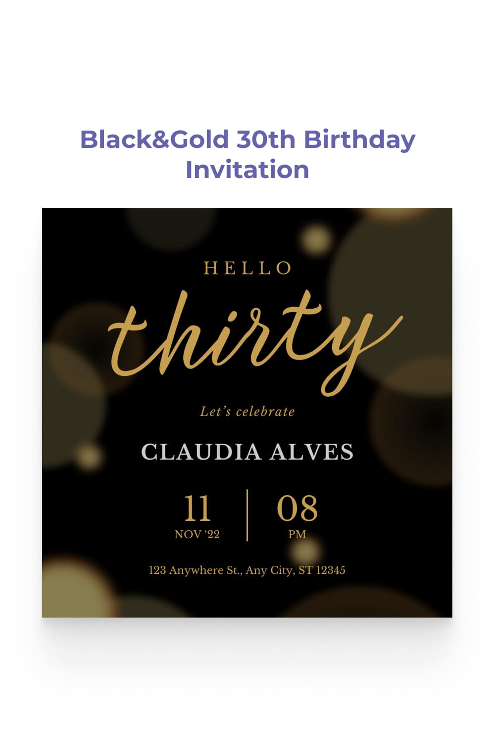 Modèle Black Pink Birthday Invitation