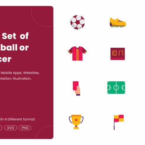 12 Most Common Football Color Icons cover image.
