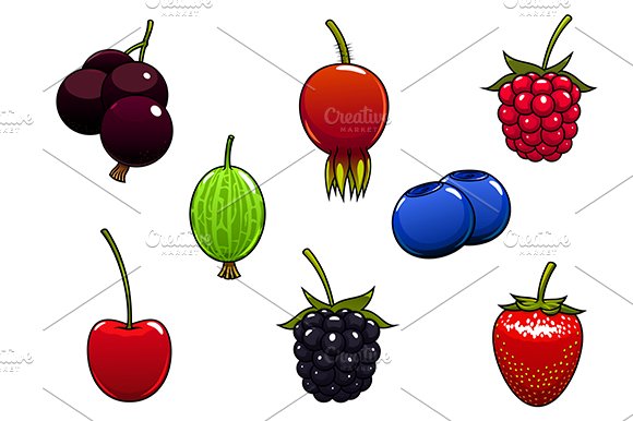 Sweet ripe juicy isolated berries cover image.