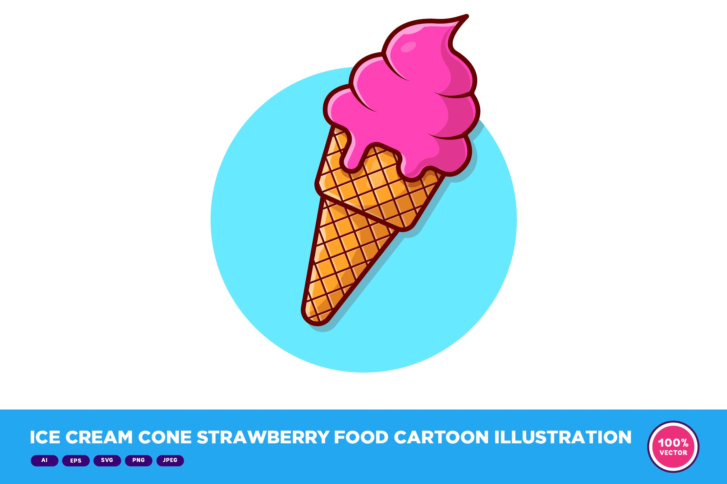 Ice Cream Cone Strawberry Food cover image.