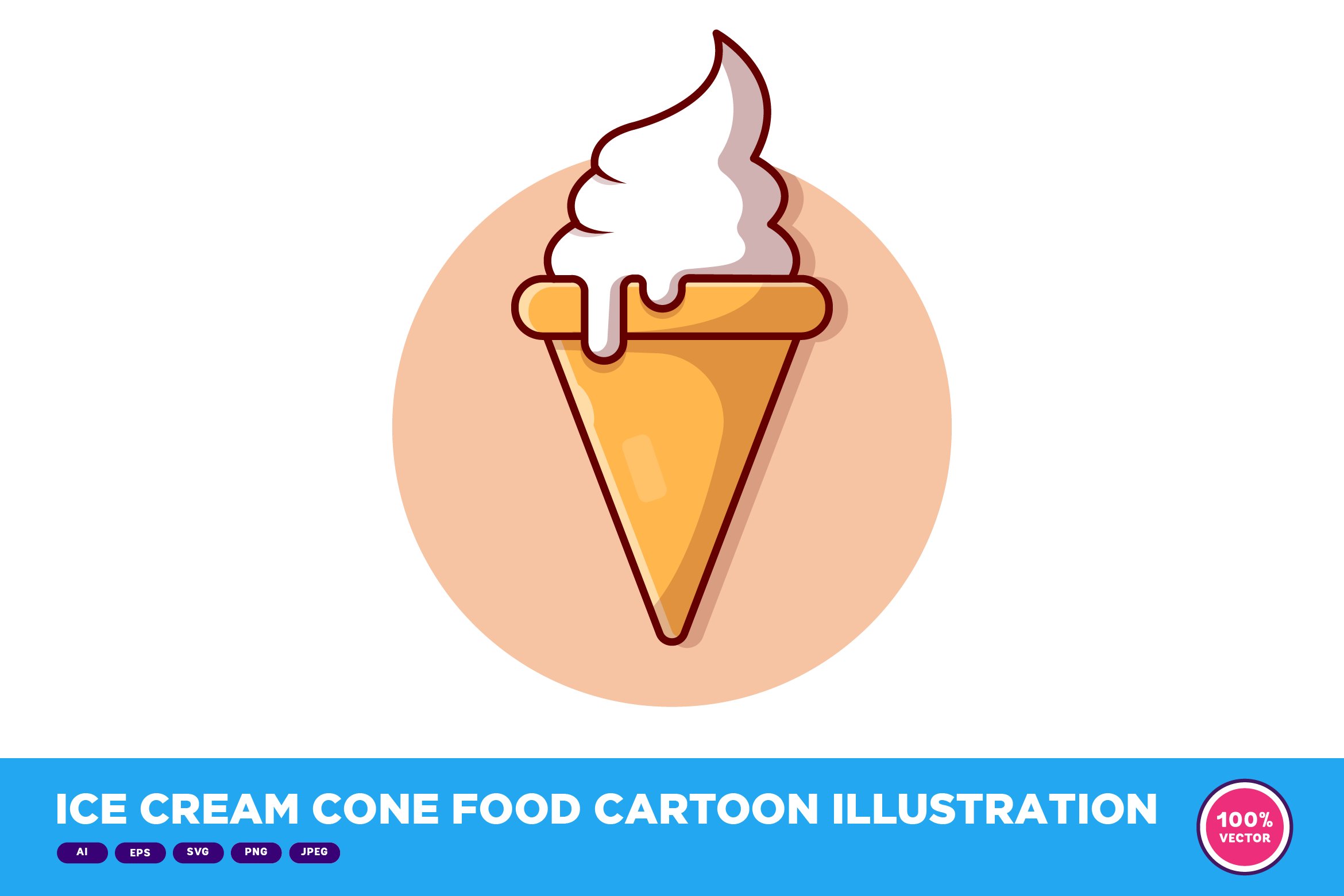 Ice Cream Cone Food Cartoon cover image.