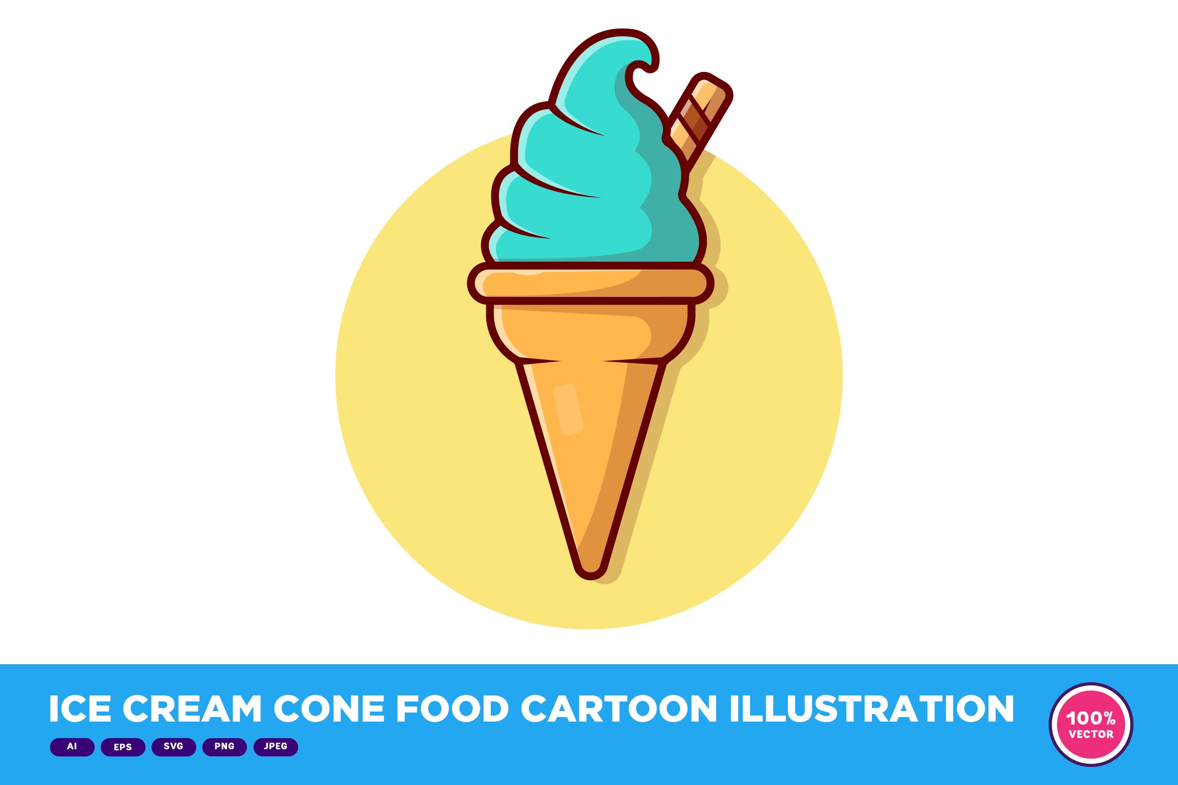 Ice Cream Cone Food Cartoon cover image.