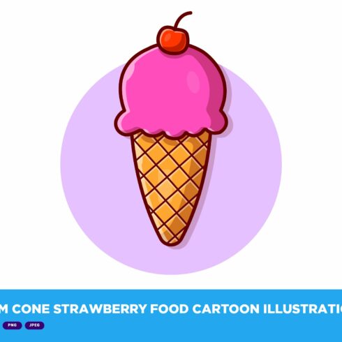 Ice Cream Cone Strawberry Food cover image.