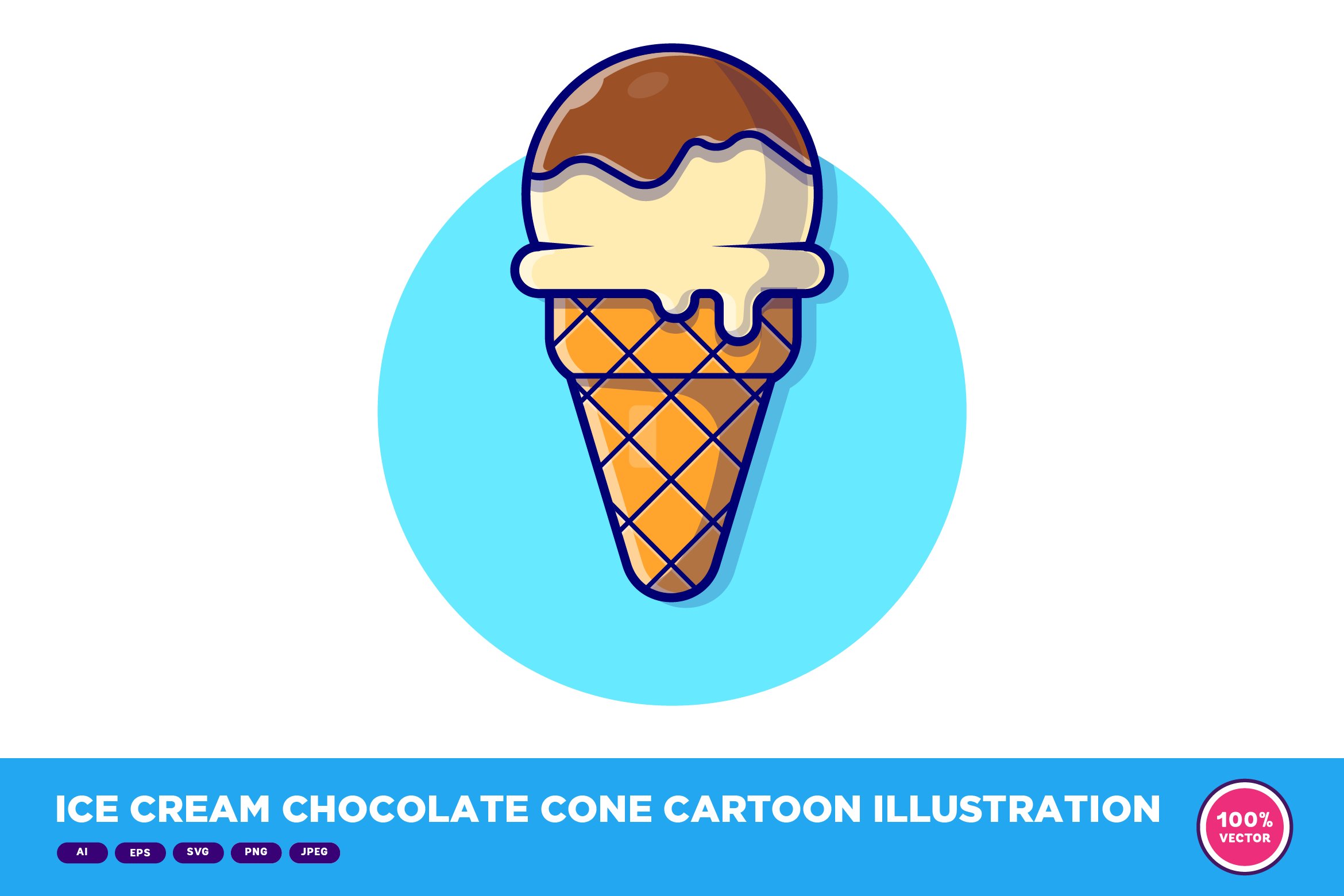 Ice Cream Chocolate Cone Cartoon cover image.