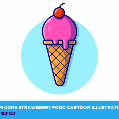 Ice Cream Cone Strawberry Food cover image.