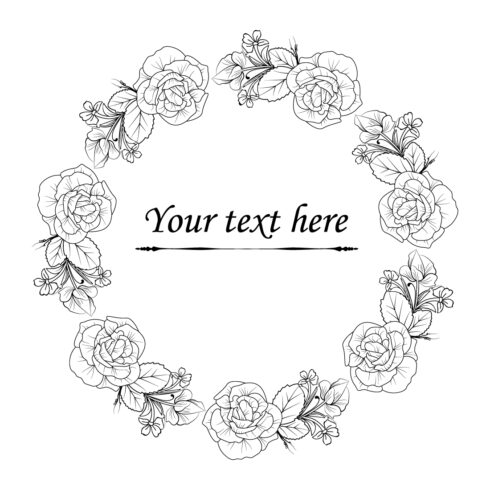rose flower bouquet drawing outline, rose drawing, rose drawing the outline, rose border and frame cover image.