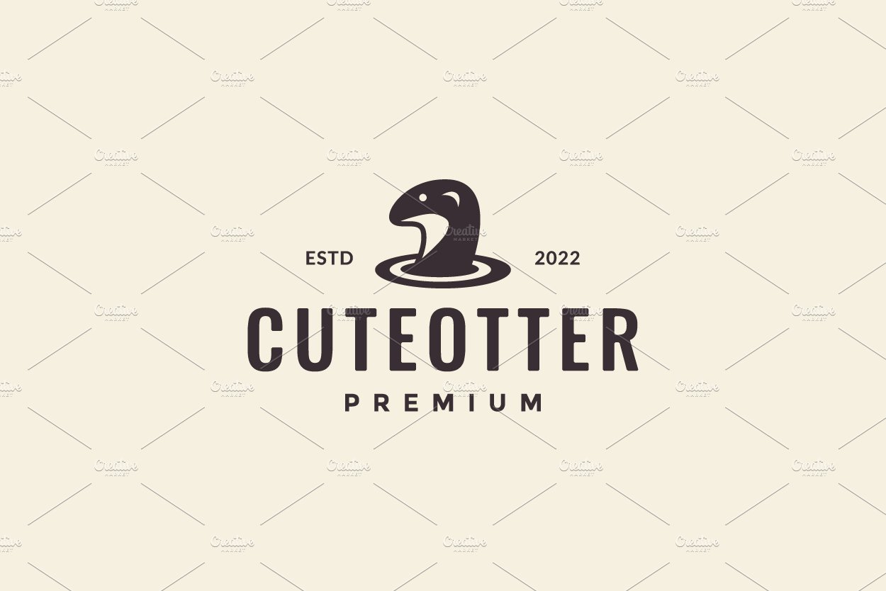 otter on water cute  logo vector ill cover image.
