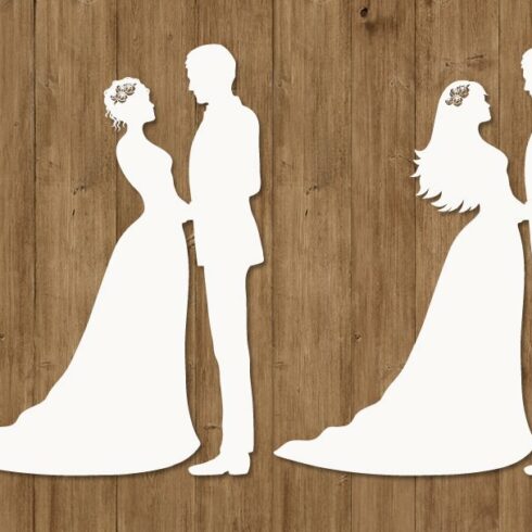 Wedding SVG, Bride and Groom SVG. cover image.