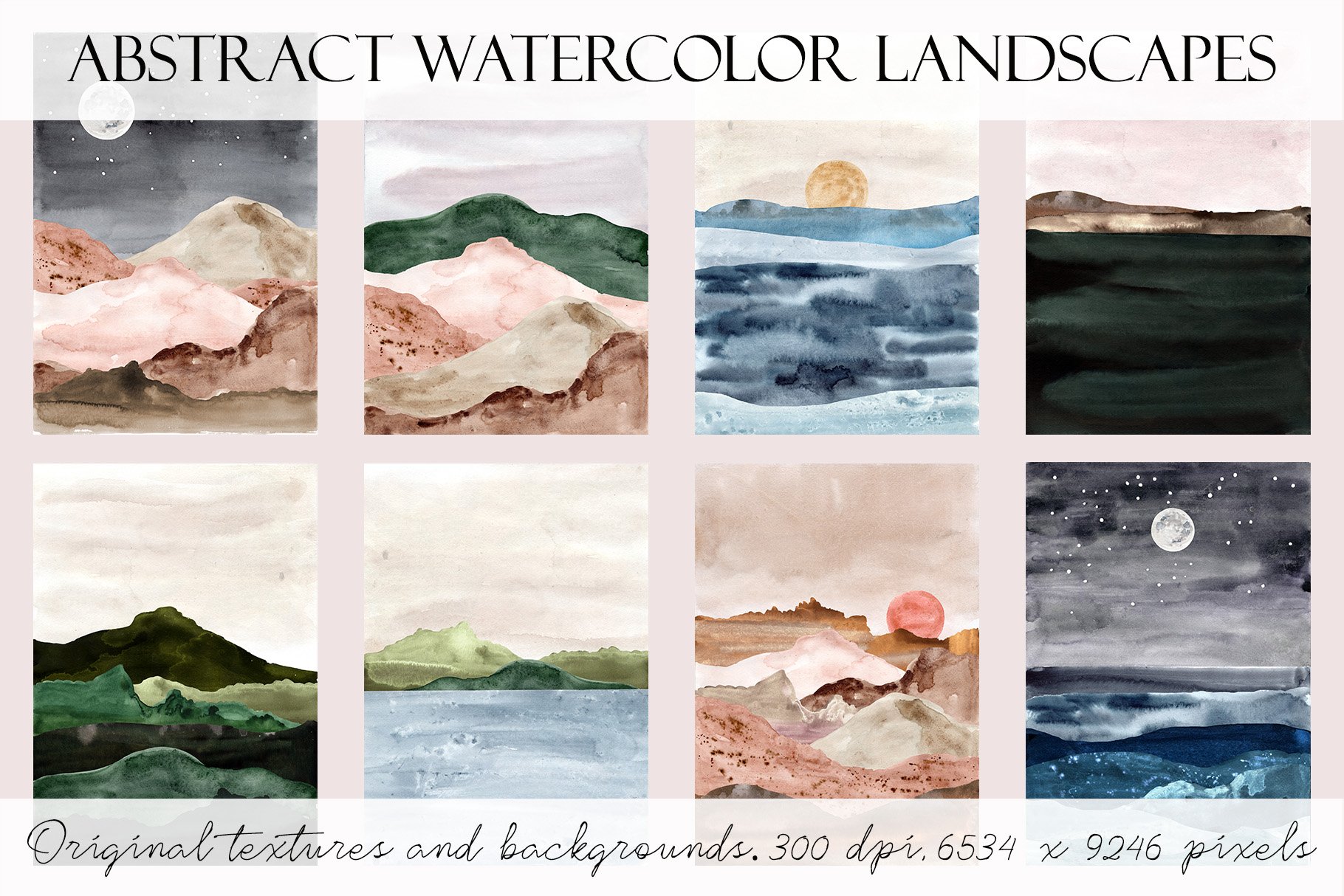 Abstract Watercolor Landscape Prints cover image.