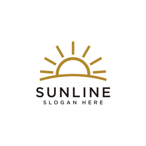 sun line art logo vector cover image.