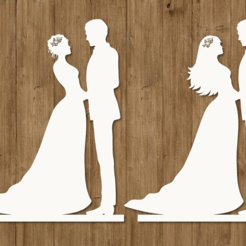 Bride and Groom SVG, Cake Topper. cover image.