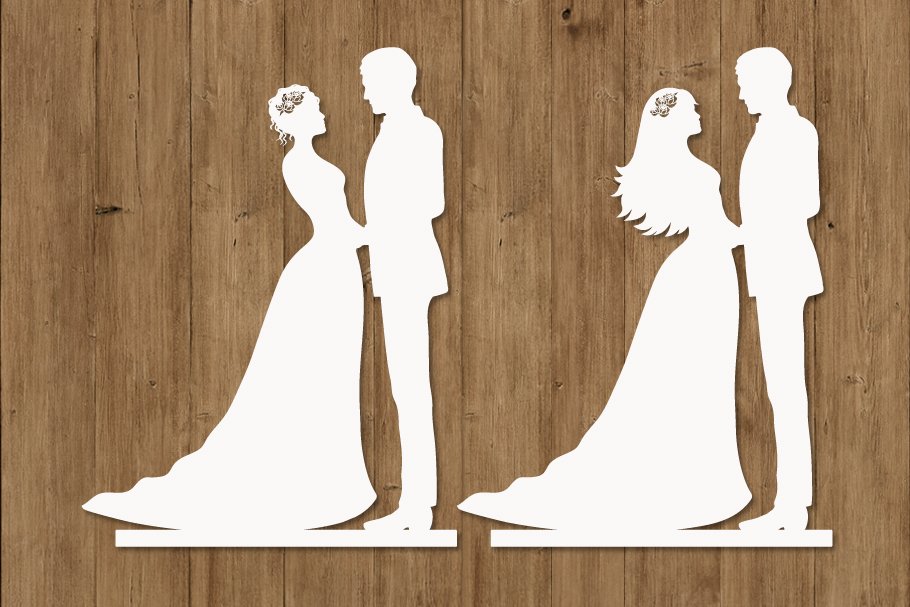 Bride and Groom SVG, Cake Topper. cover image.