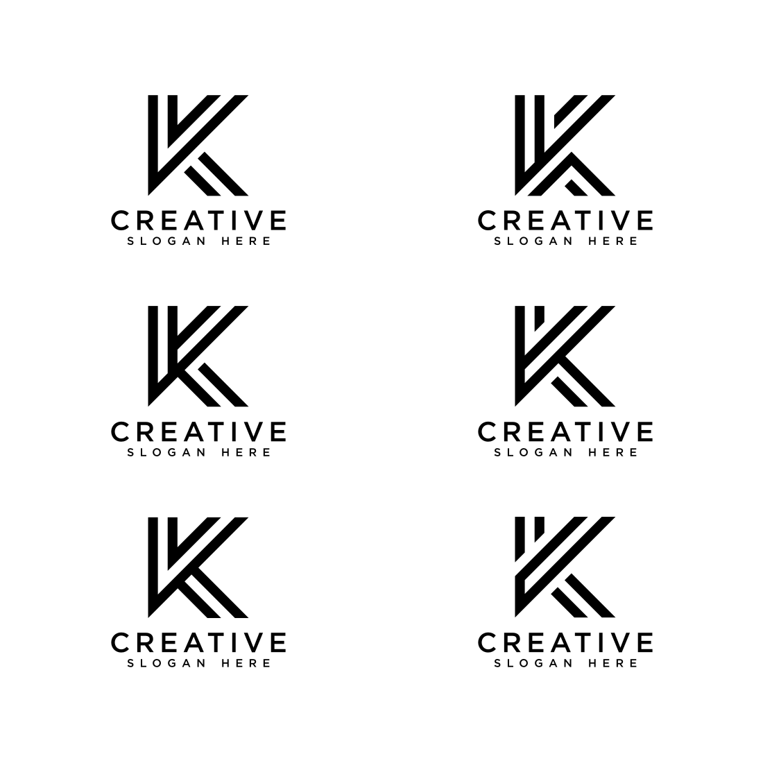 Premium Vector | Black and white letter k logo on a black background
