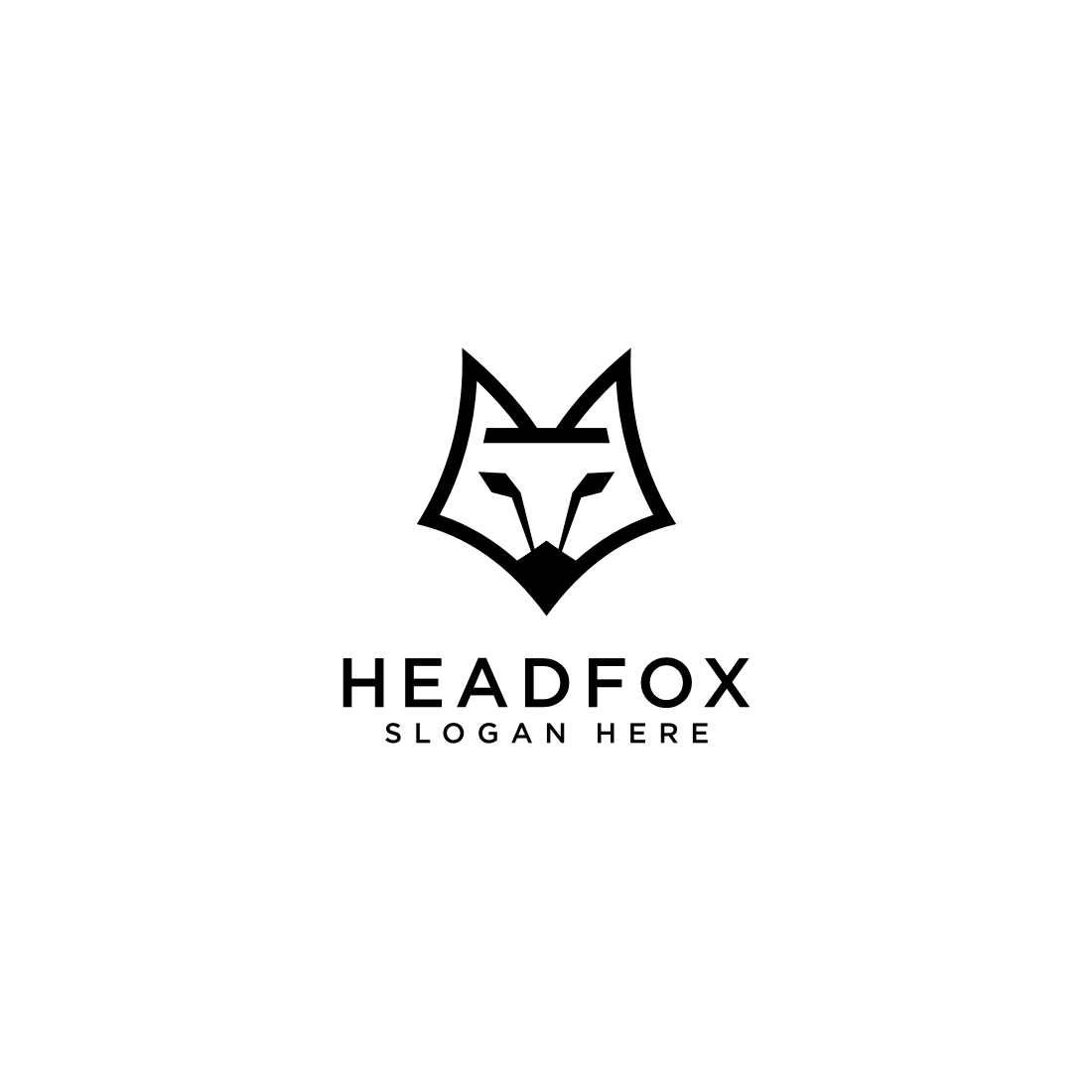 fox head logo vector design preview image.