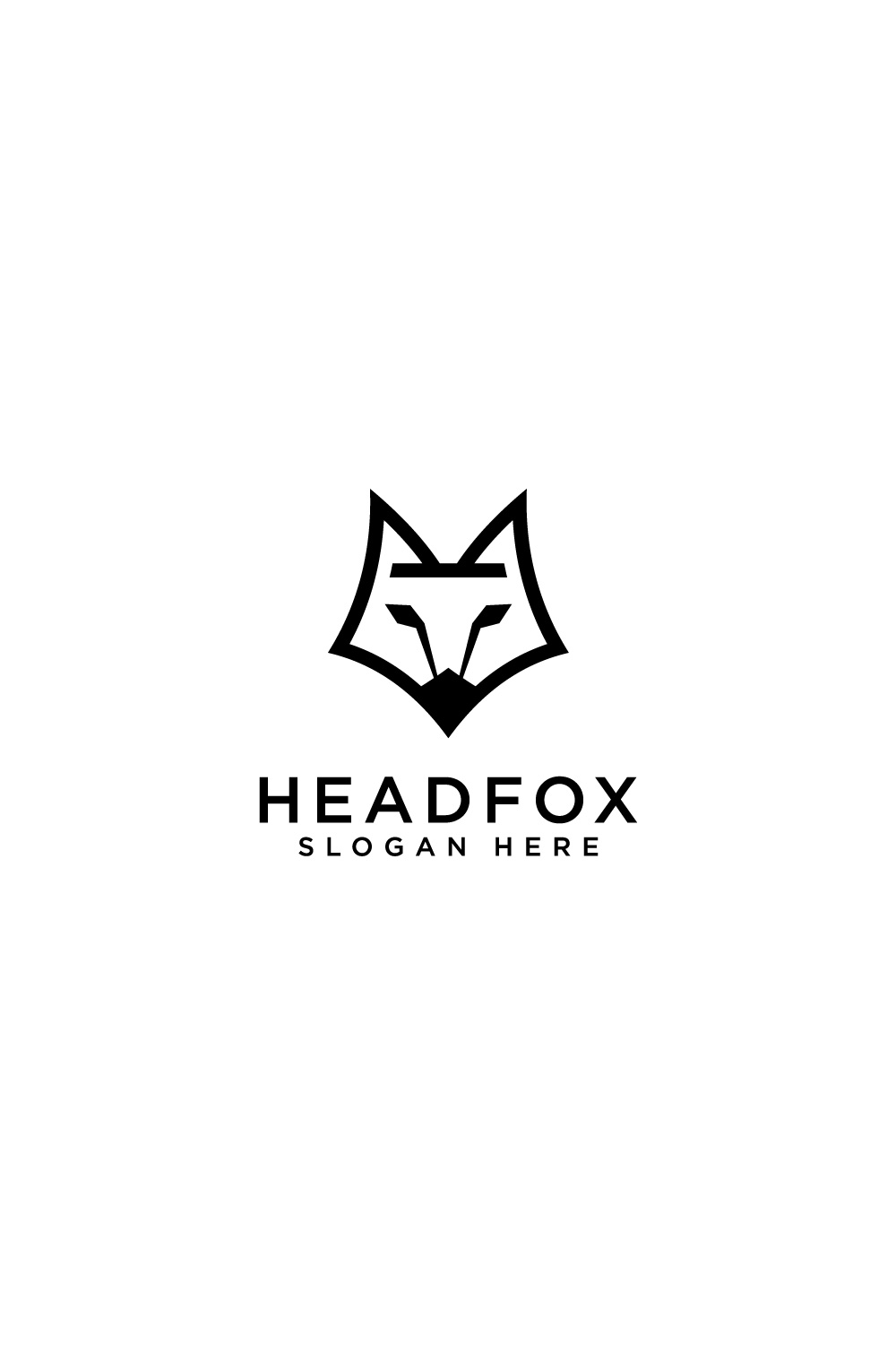 fox head logo vector design pinterest preview image.