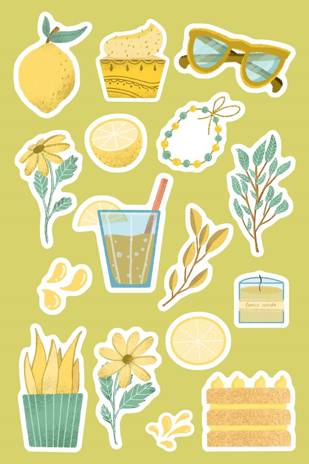 Lemonade sticker pack pinterest preview image.