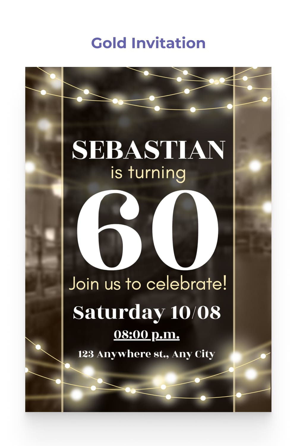 Birthday invitation with big numbers 60.