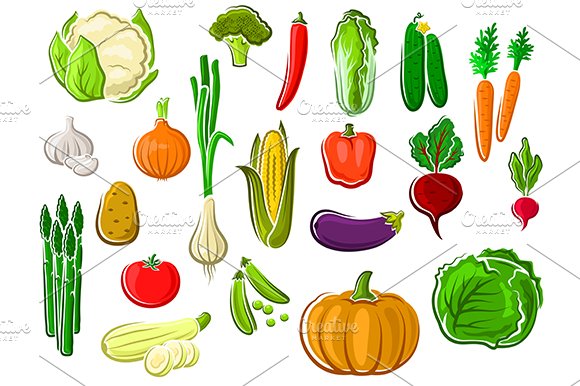 Assorted farm vegetables cover image.
