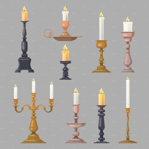 Candlesticks, candle holders and cover image.