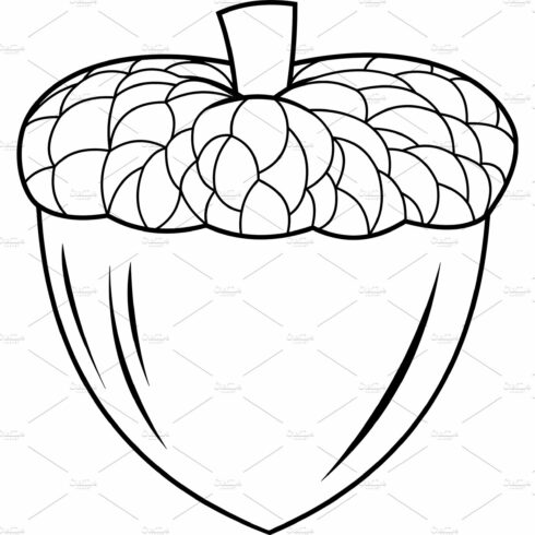 Outlined Cartoon Acorn In The Shell cover image.