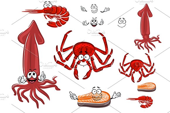 Sea animals and seafood cover image.