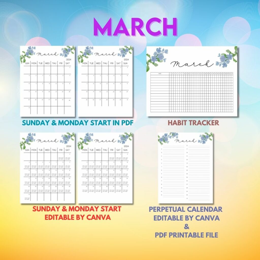 2024 Calendar Template Editable by Canva - MasterBundles
