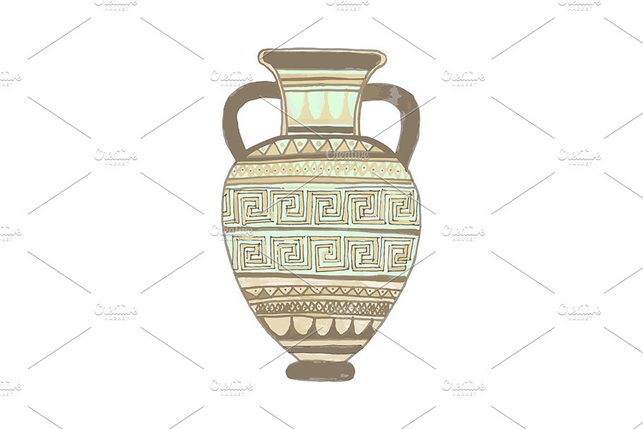 10 Ancient Greek amphorae preview image.
