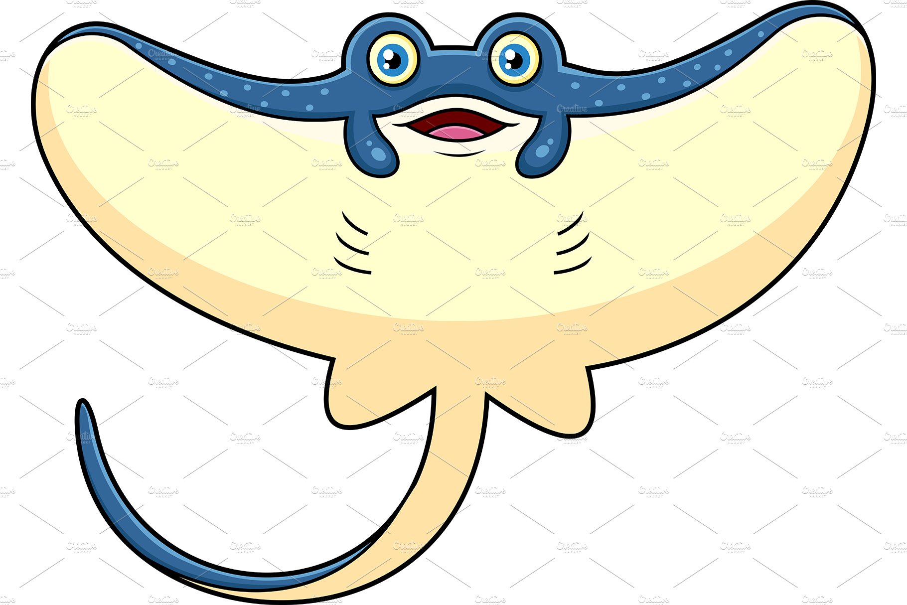 Cute Stingray Fish Cartoon Character cover image.
