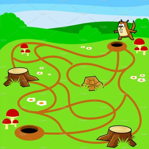 Cartoon Maze Game Education For Kids cover image.