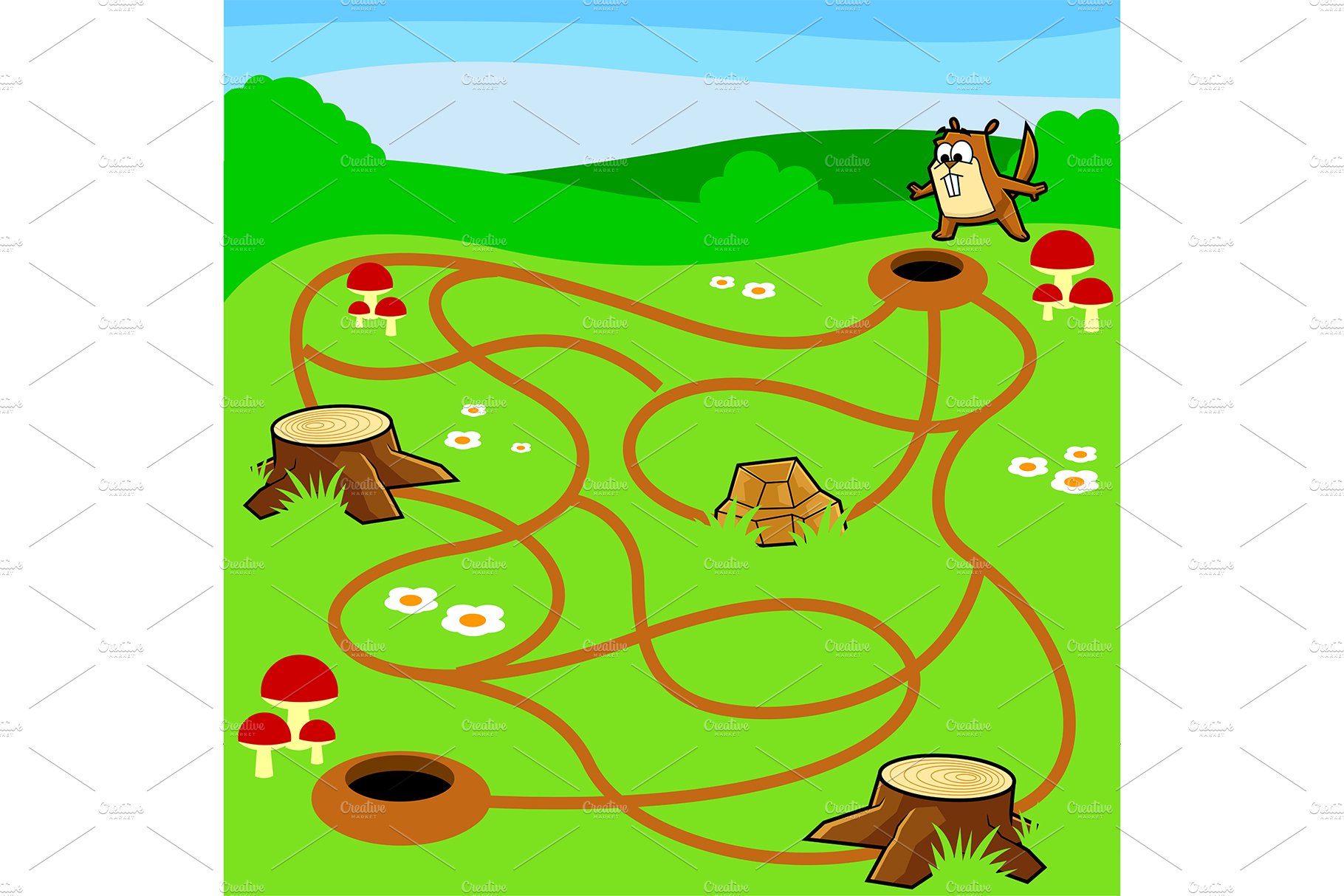 Cartoon Maze Game Education For Kids cover image.