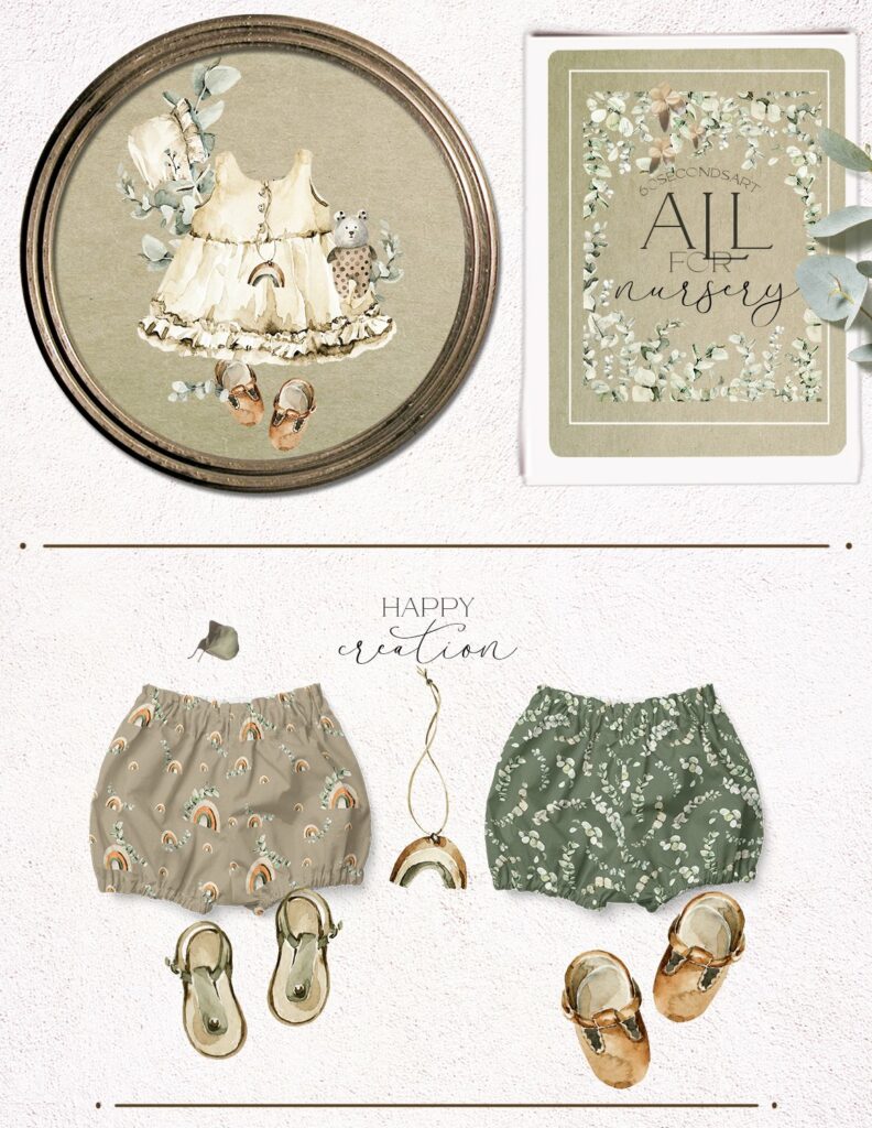 Boho nursery clipart Baby watercolor – MasterBundles