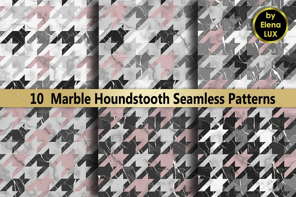10 Marble  Houndstooth Seamless Set cover image.
