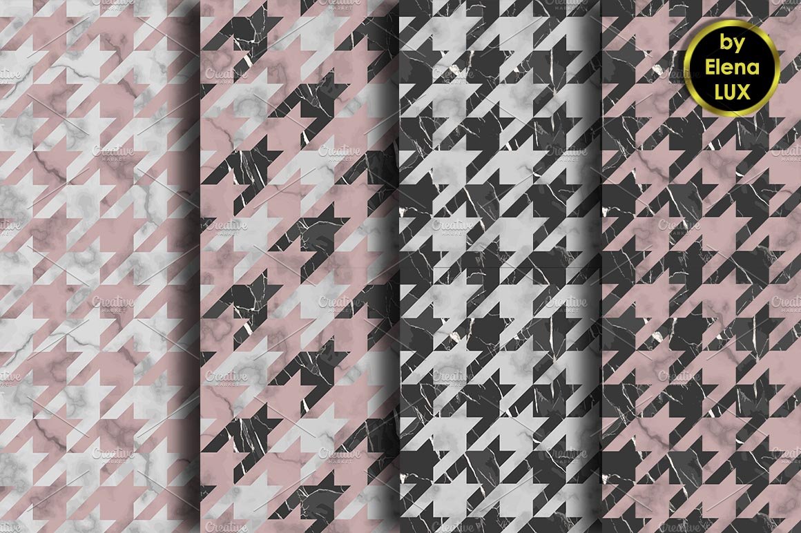 10 Marble  Houndstooth Seamless Set preview image.