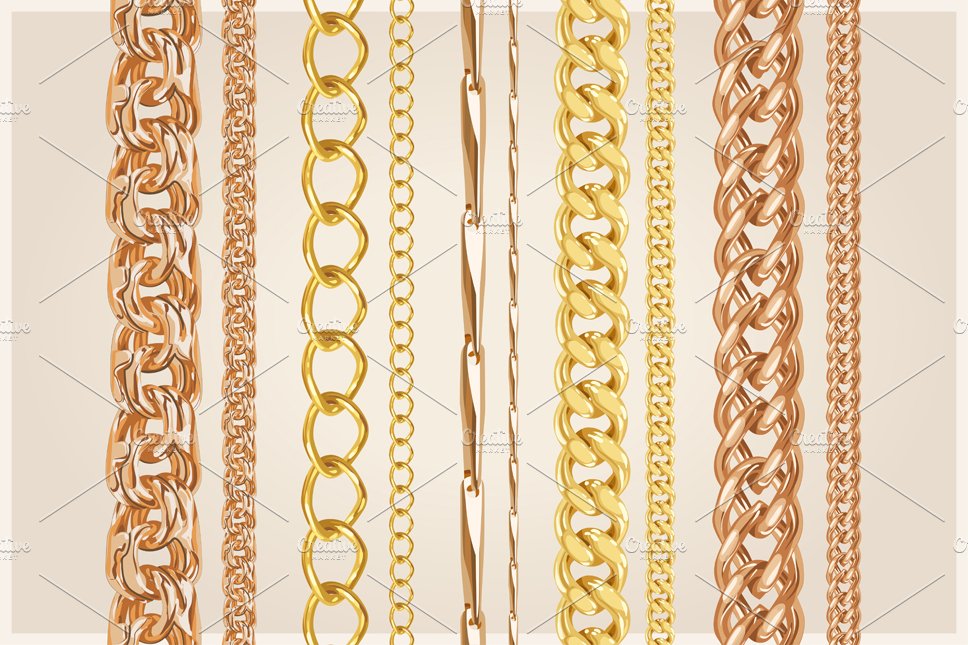 Set of 14 golden chains + Bonus! preview image.