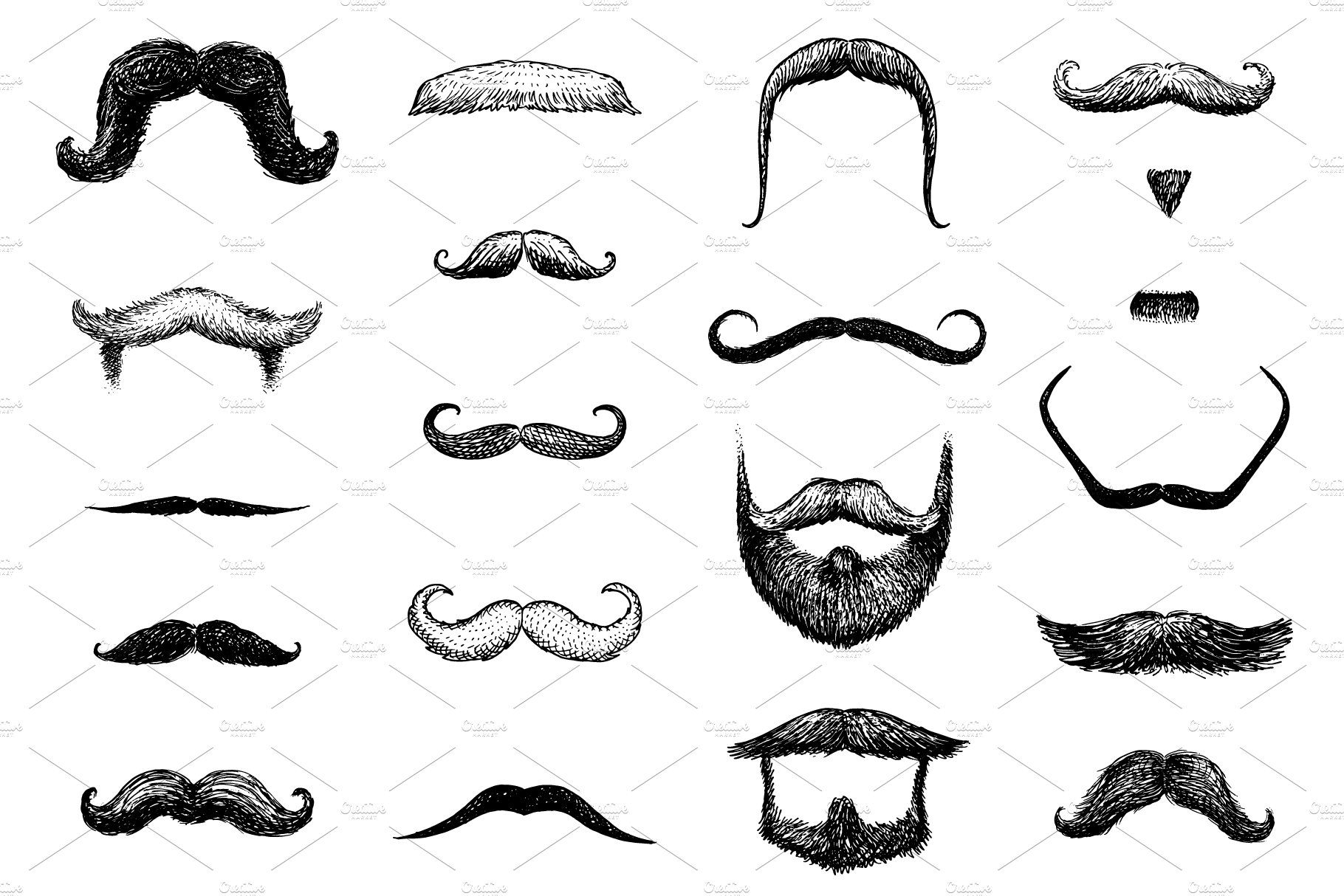 Mustaches, Beards Set. Barbershop. cover image.