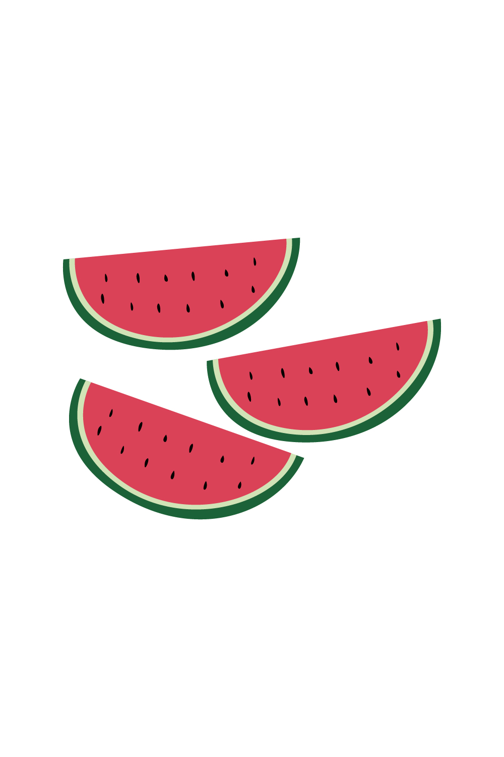Watermelon Illustration On White Background pinterest preview image.