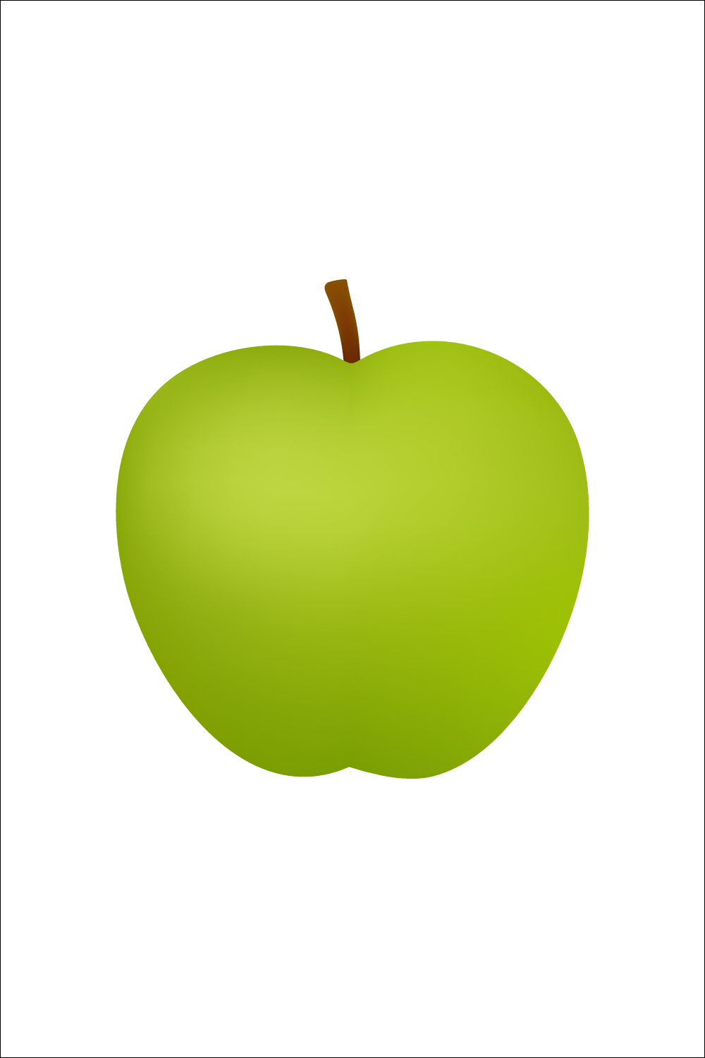 Green Apple Illustration On White Background pinterest preview image.