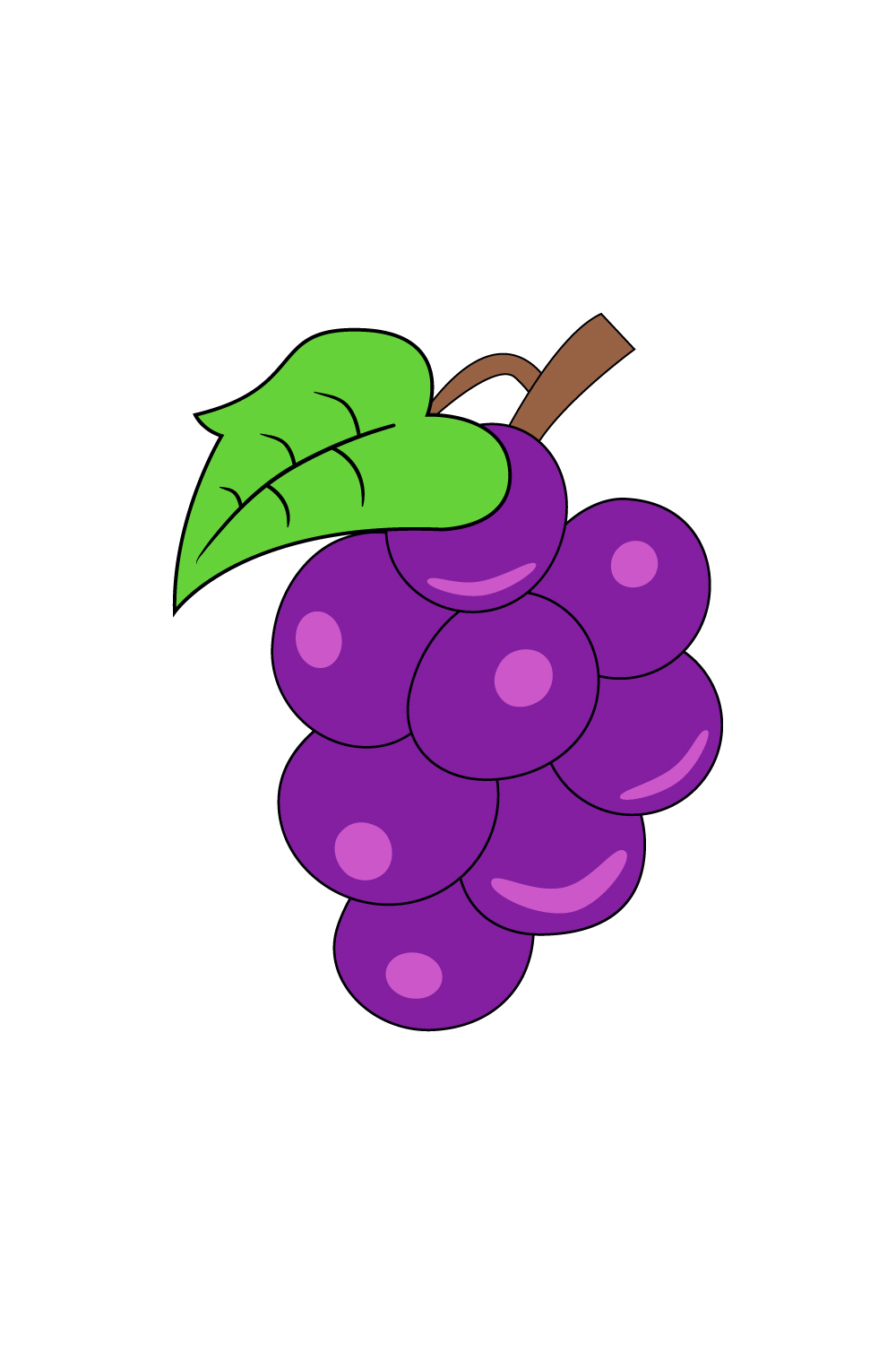Grapes Illustration On White Background pinterest preview image.