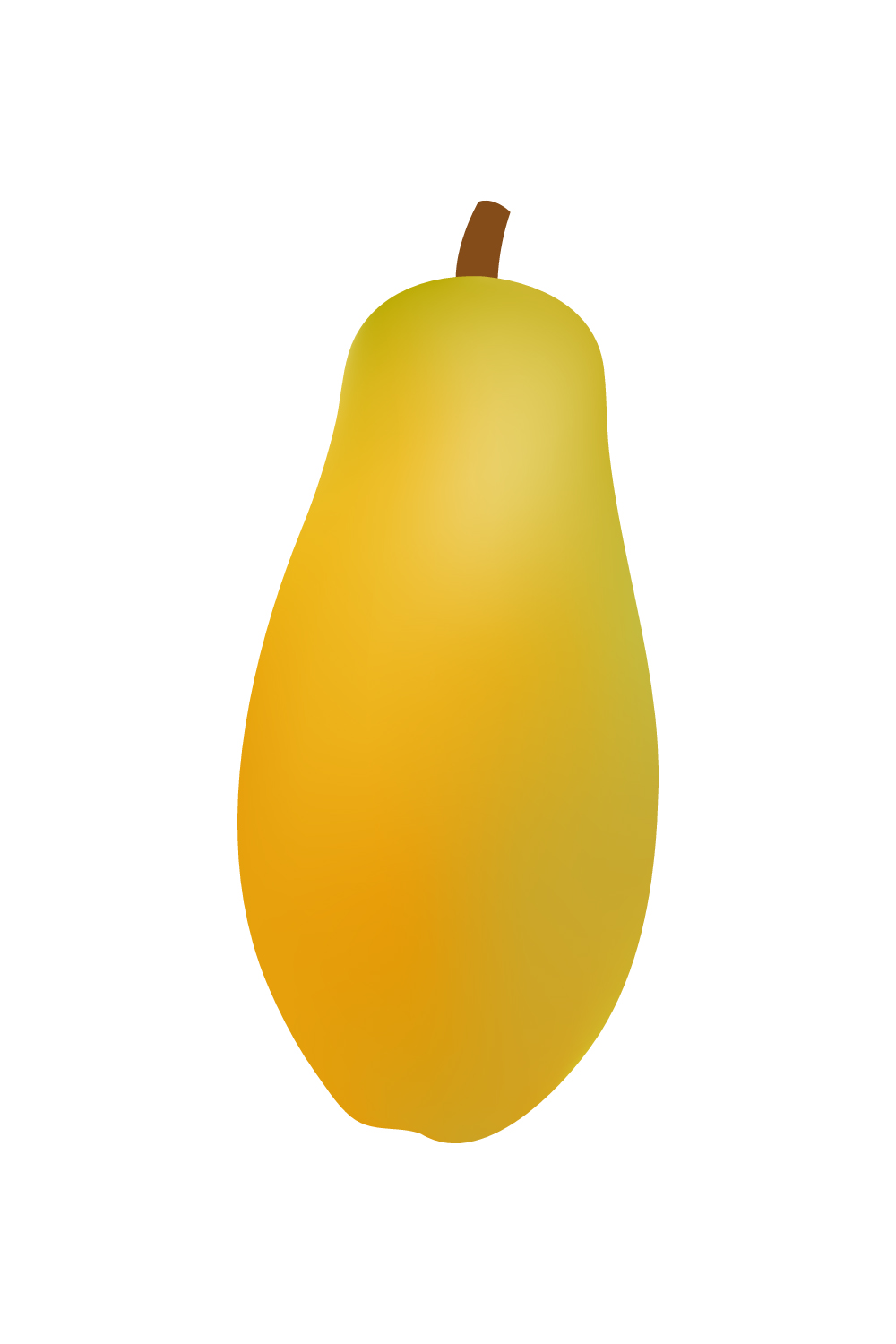 Yellow Papaya Illustration On White Background pinterest preview image.