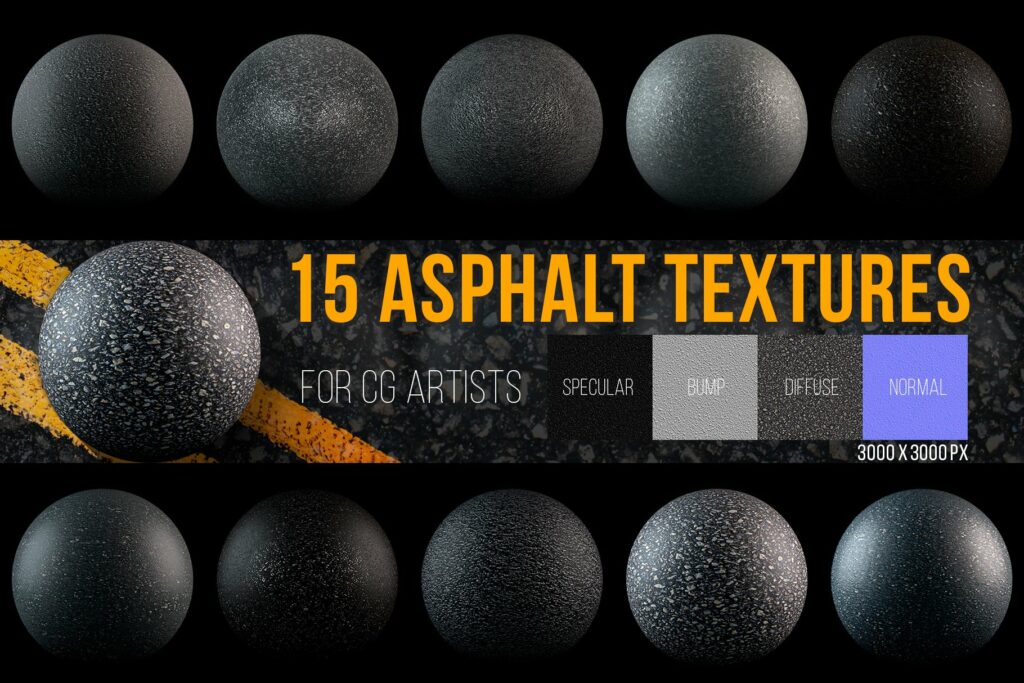 15 Asphalt Textures – MasterBundles