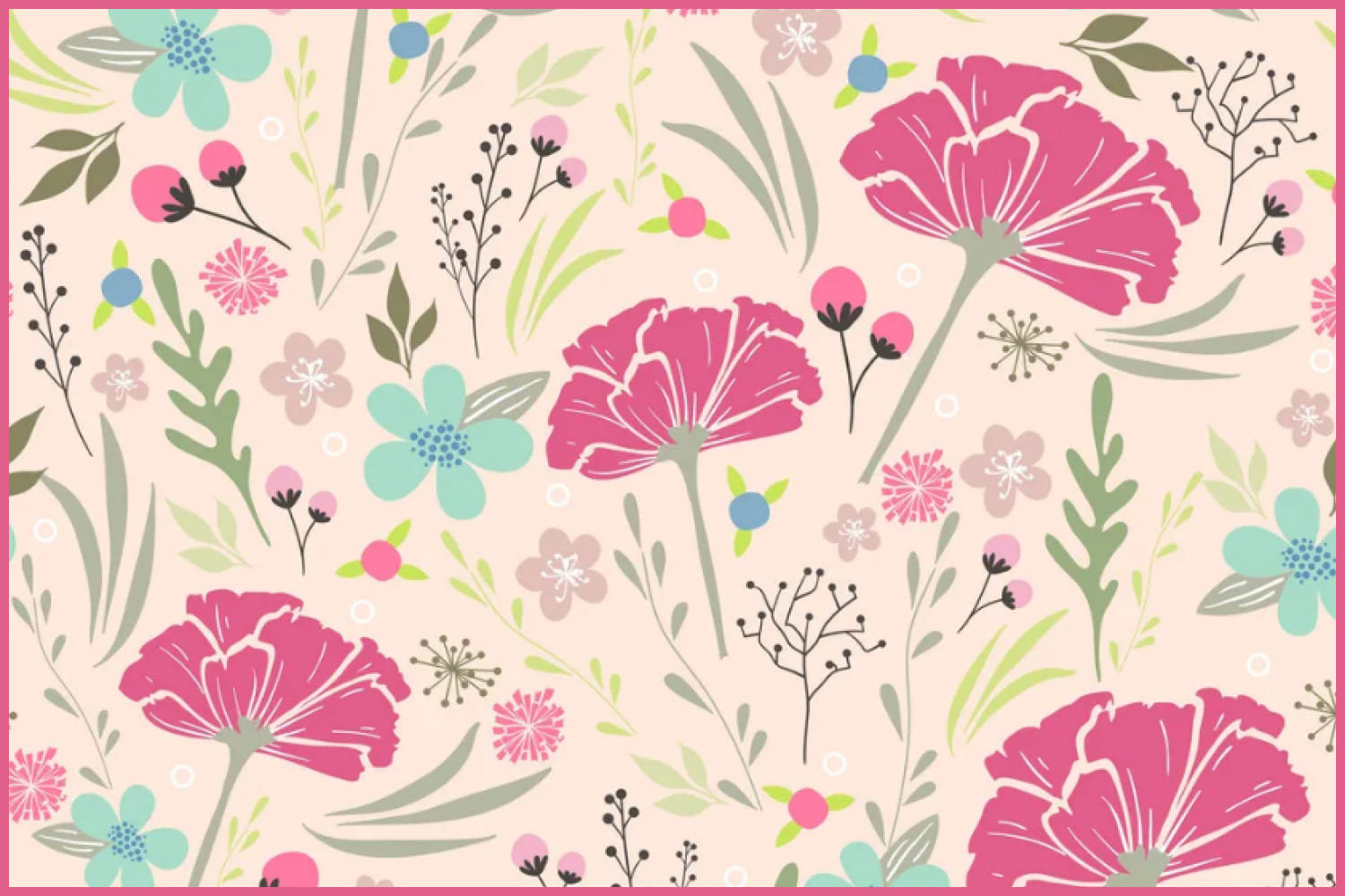 Colorful Vibrant Ditsy Floral  Free Vector Arts & Images - WowPatterns