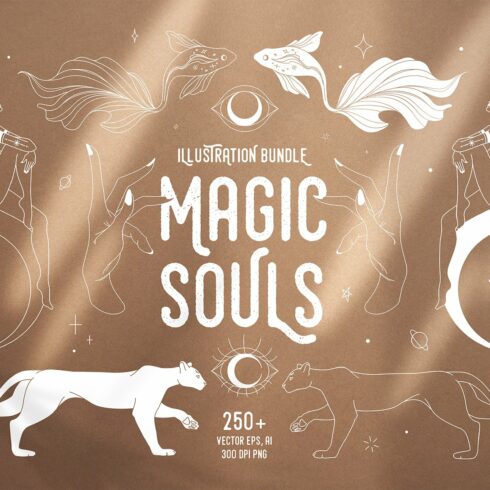 Magic Souls Vector+PNG Illustrations cover image.