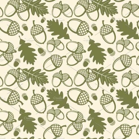 Oak tree vector seamless pattern cover image.