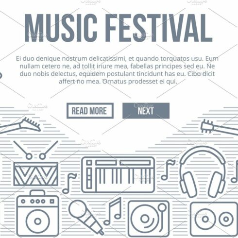 Music festival vector background cover image.