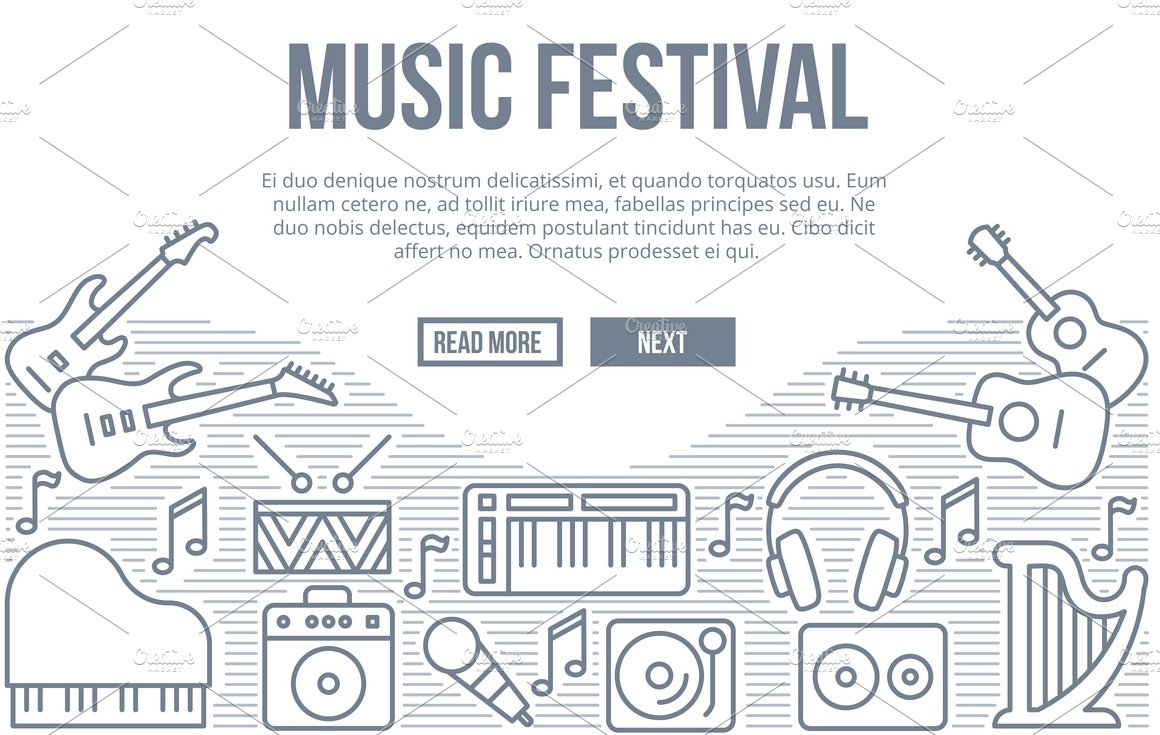 Music festival vector background cover image.