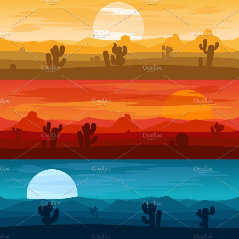 Desert mountains banners cover image.