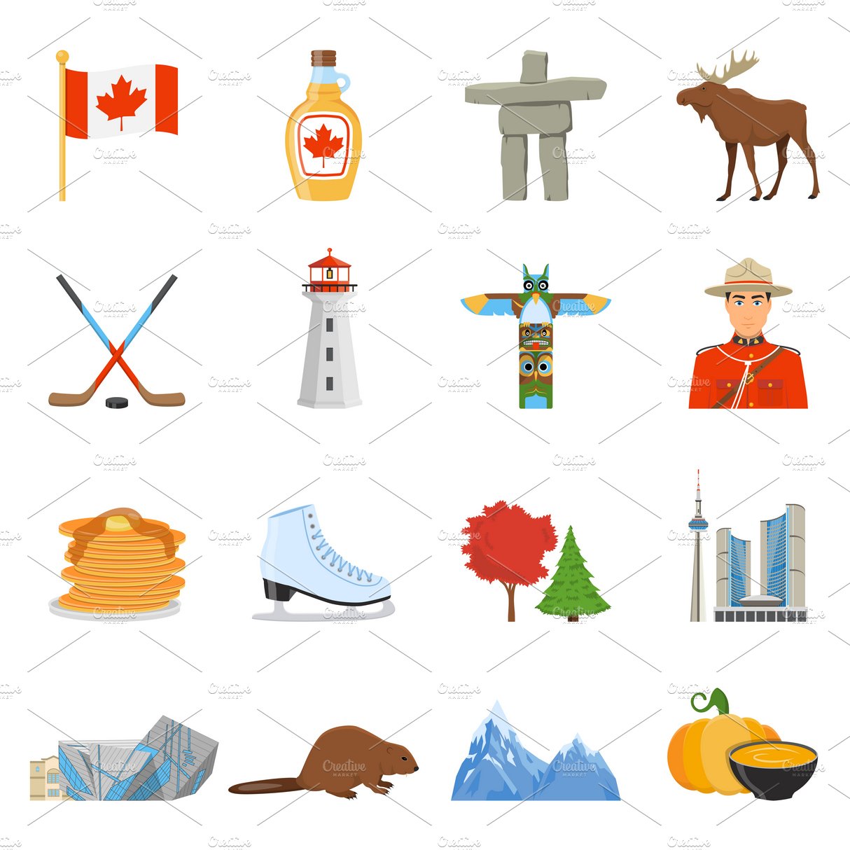 Canadian national symbols set cover image.