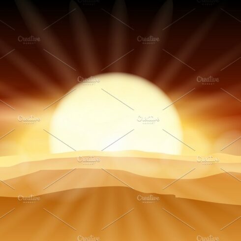 Sunset desert background cover image.